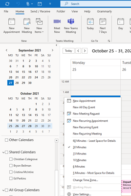 outlook calendar tips: change timescale