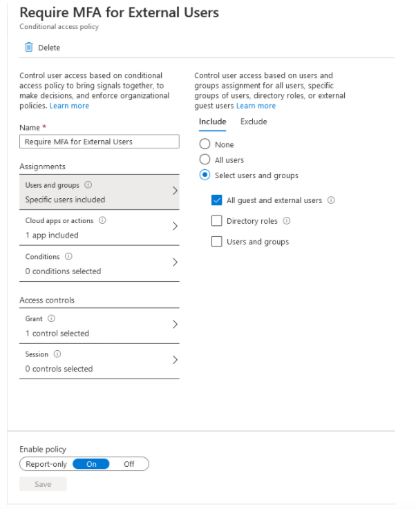 Conditional Access Policies Require MFA For Guests In o365 Tenant_2