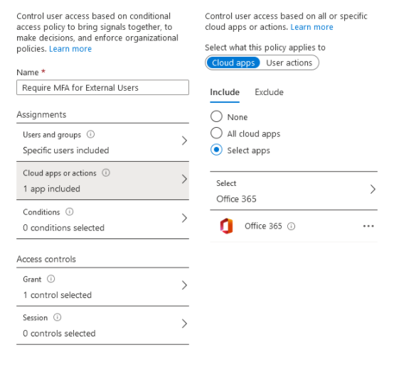 Conditional Access Policies Require MFA For Guests In o365 Tenant_3