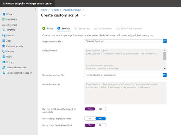 OneDrive Reset - Create Custom Script 2