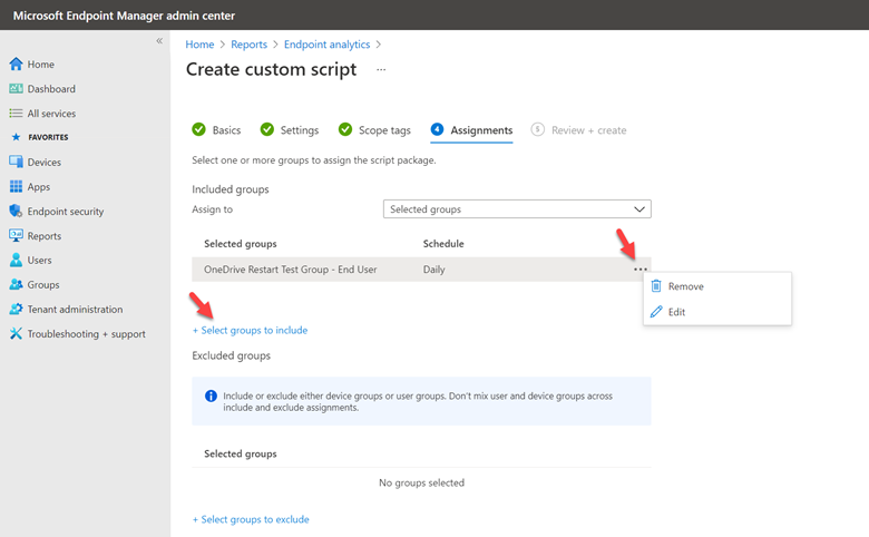 OneDrive Reset - Create Custom Script 4