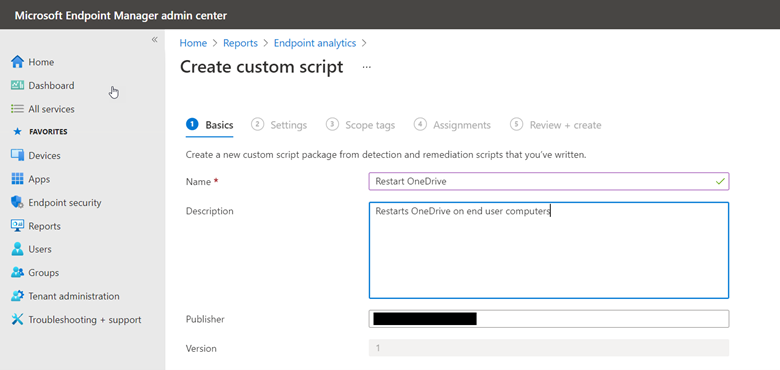 OneDrive Reset - Create Custom Script
