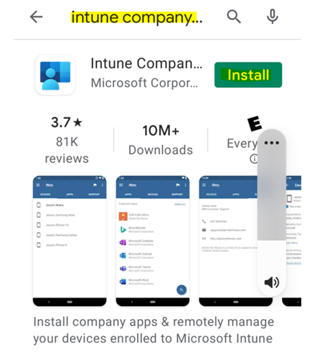 What is Intune Company Portal - app store install